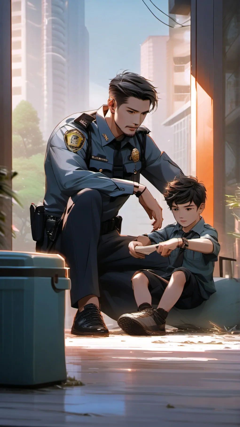 ai character: officer layons background