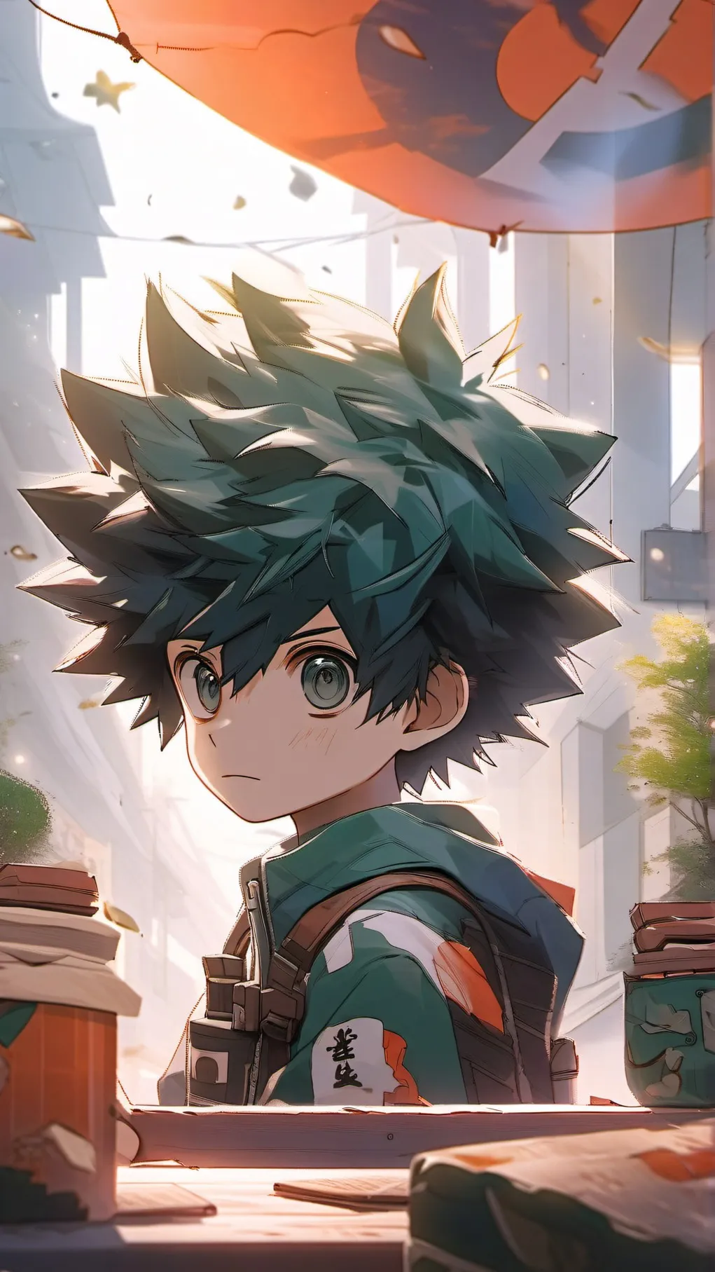 ai character: Deku pequeño background