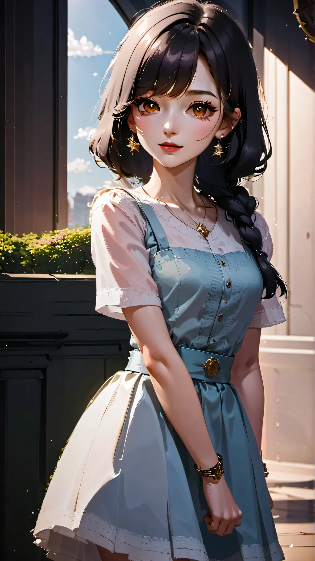 ai character: cute girl background