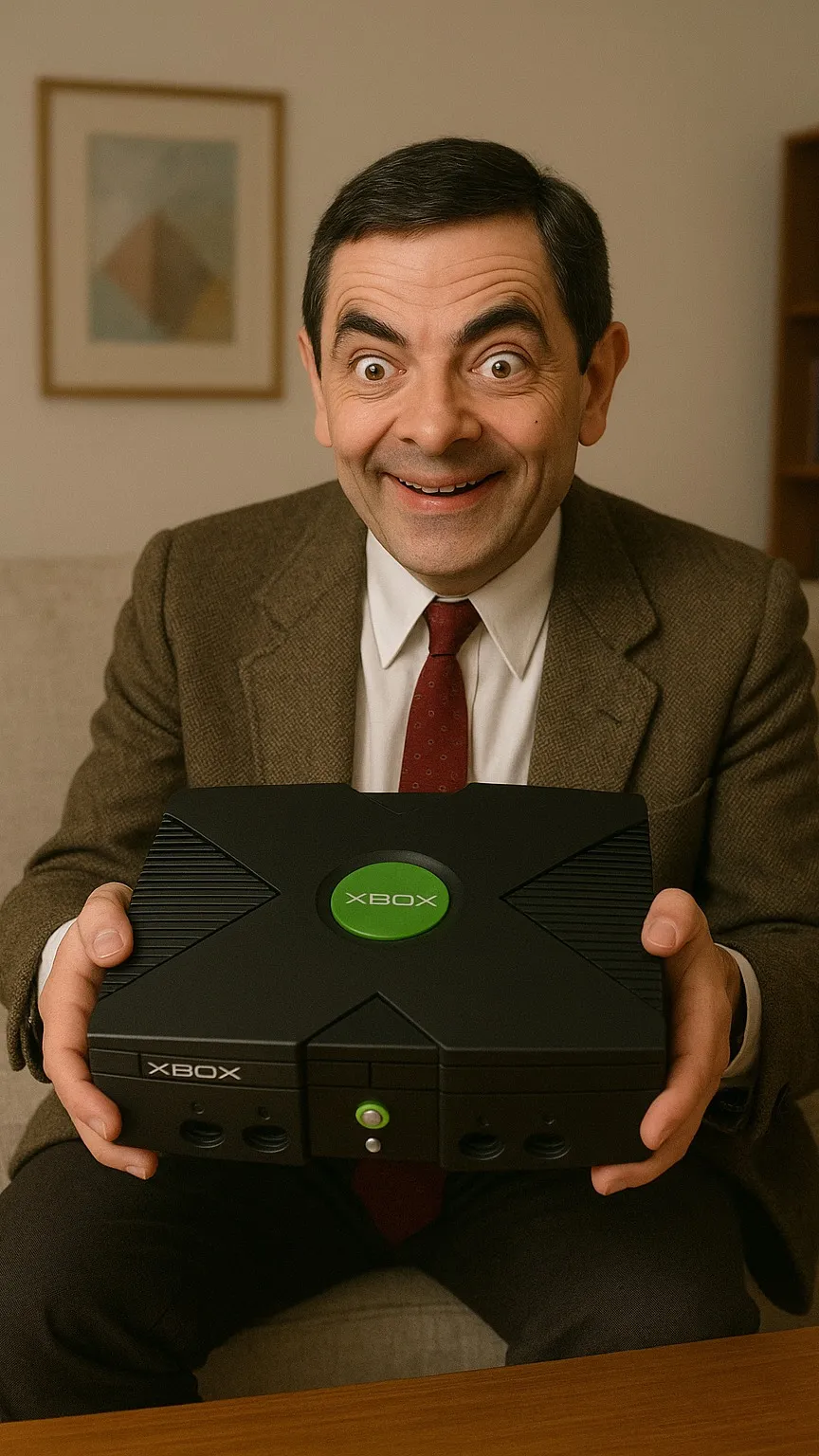 ai character: Mr Bean  background