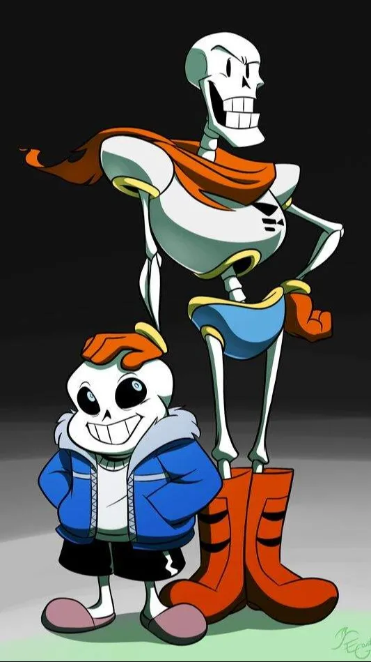 ai character: Sans y Papyrus background