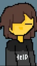 ai character: Frisk emo background