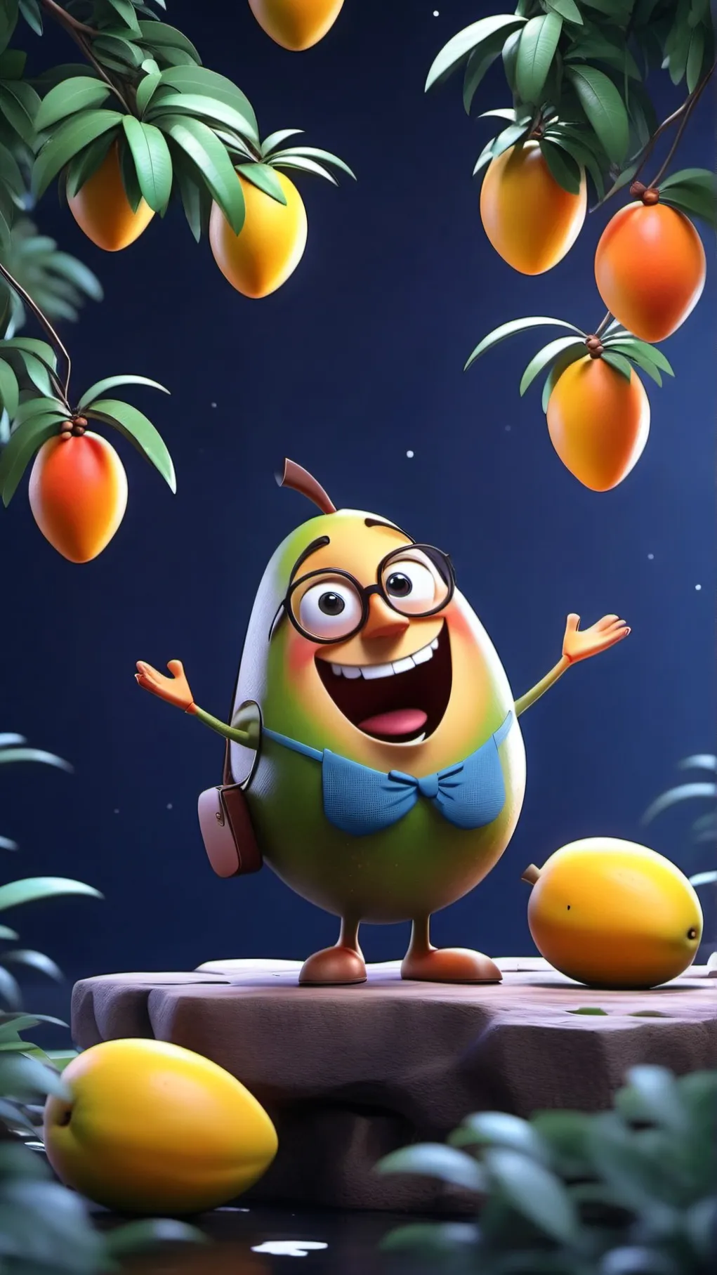 ai character: mango background