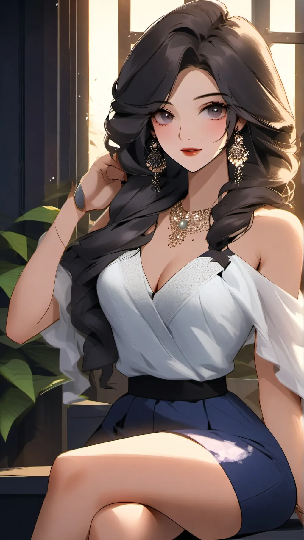 ai character: Héléna  background