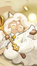 ai character: first cream cookie background