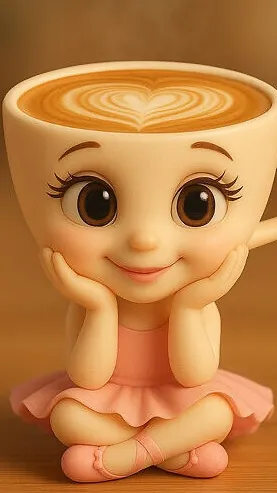 ai character: Ballerina cappucca background