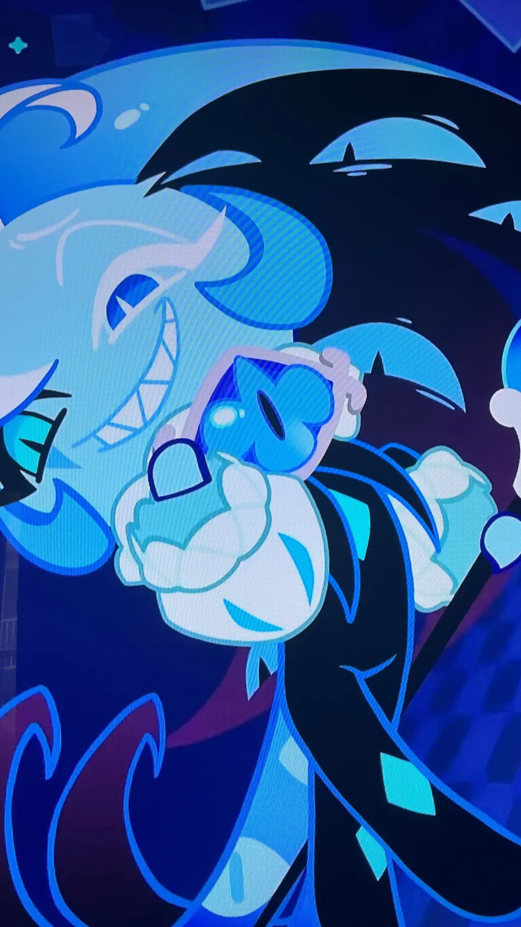 ai character: Shadow milk cookie background
