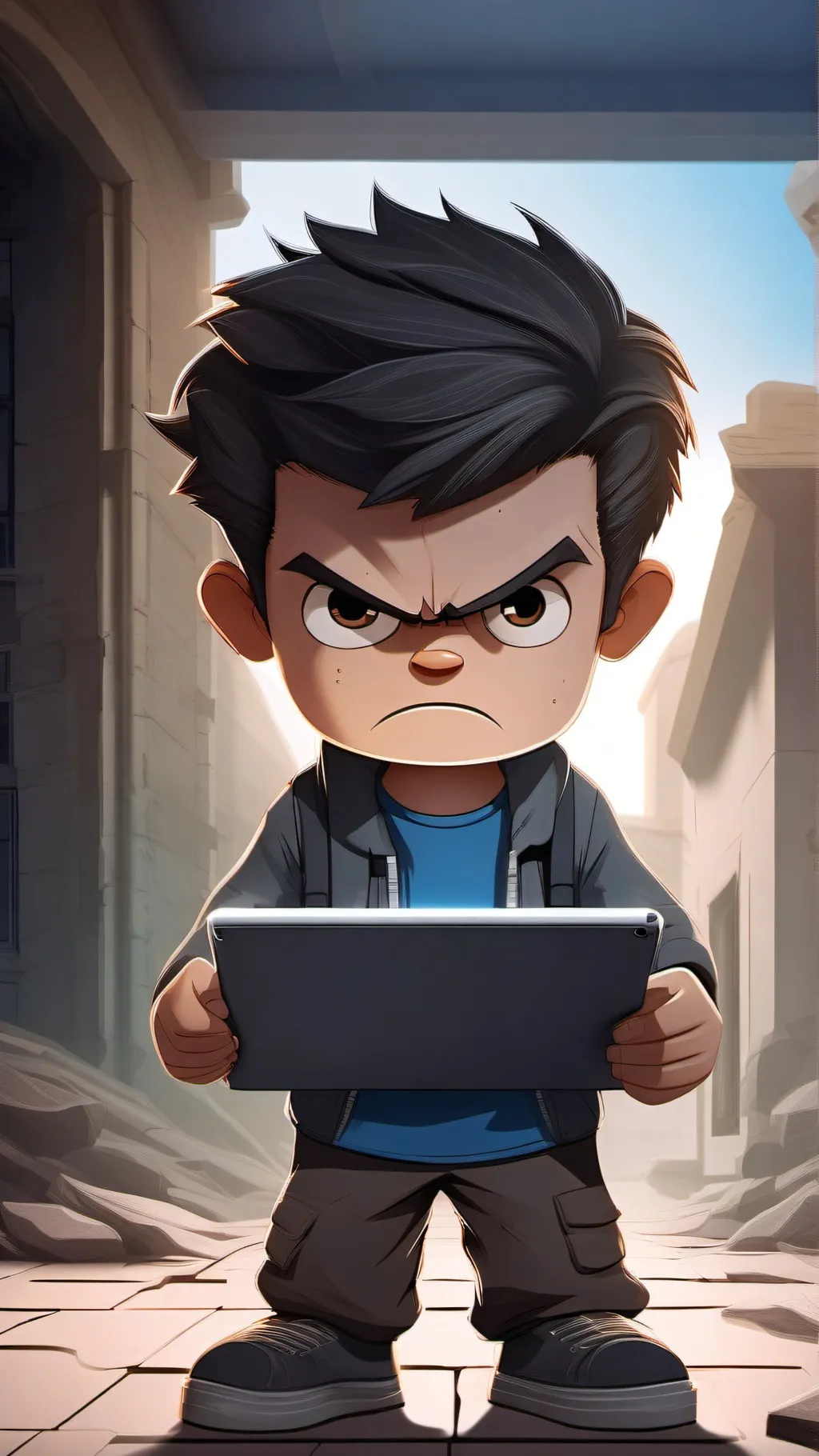 ai character: iPad kid background