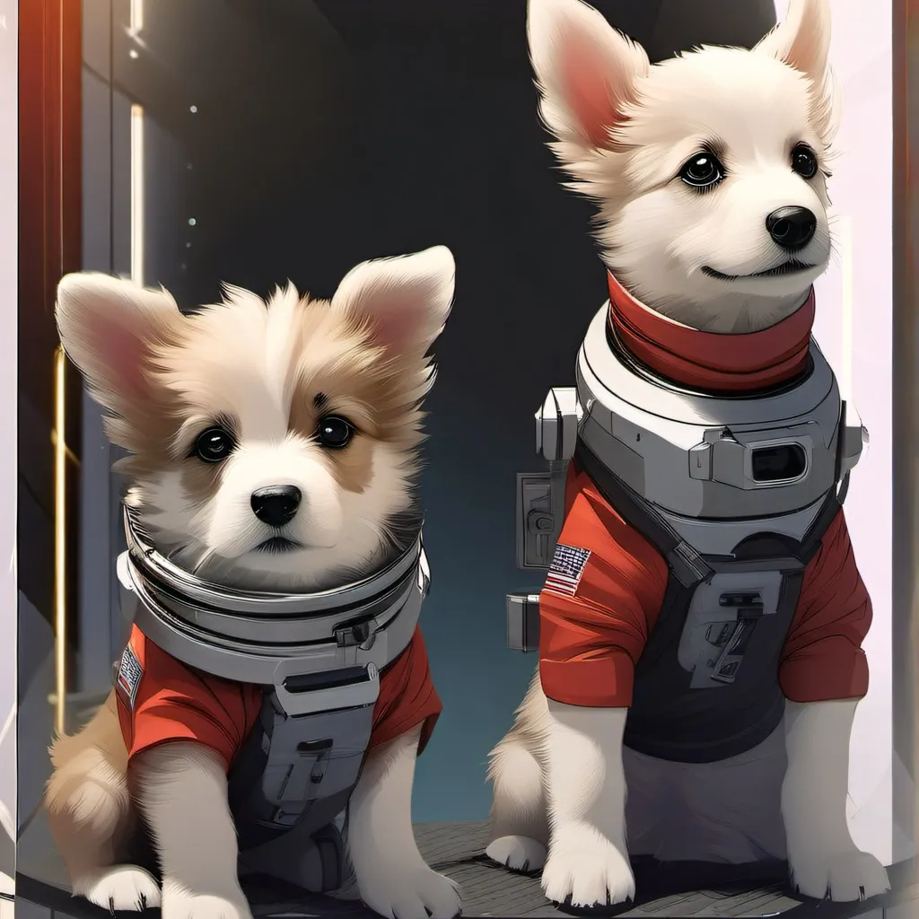 chat with ai character: puppies in space