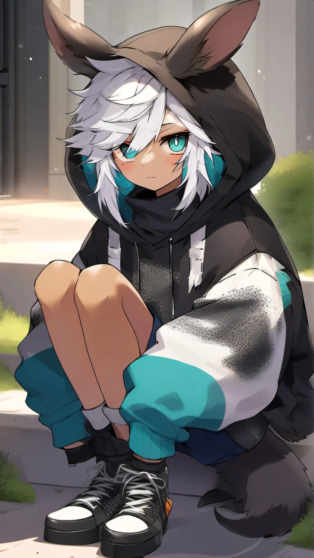 ai character: Glitch background