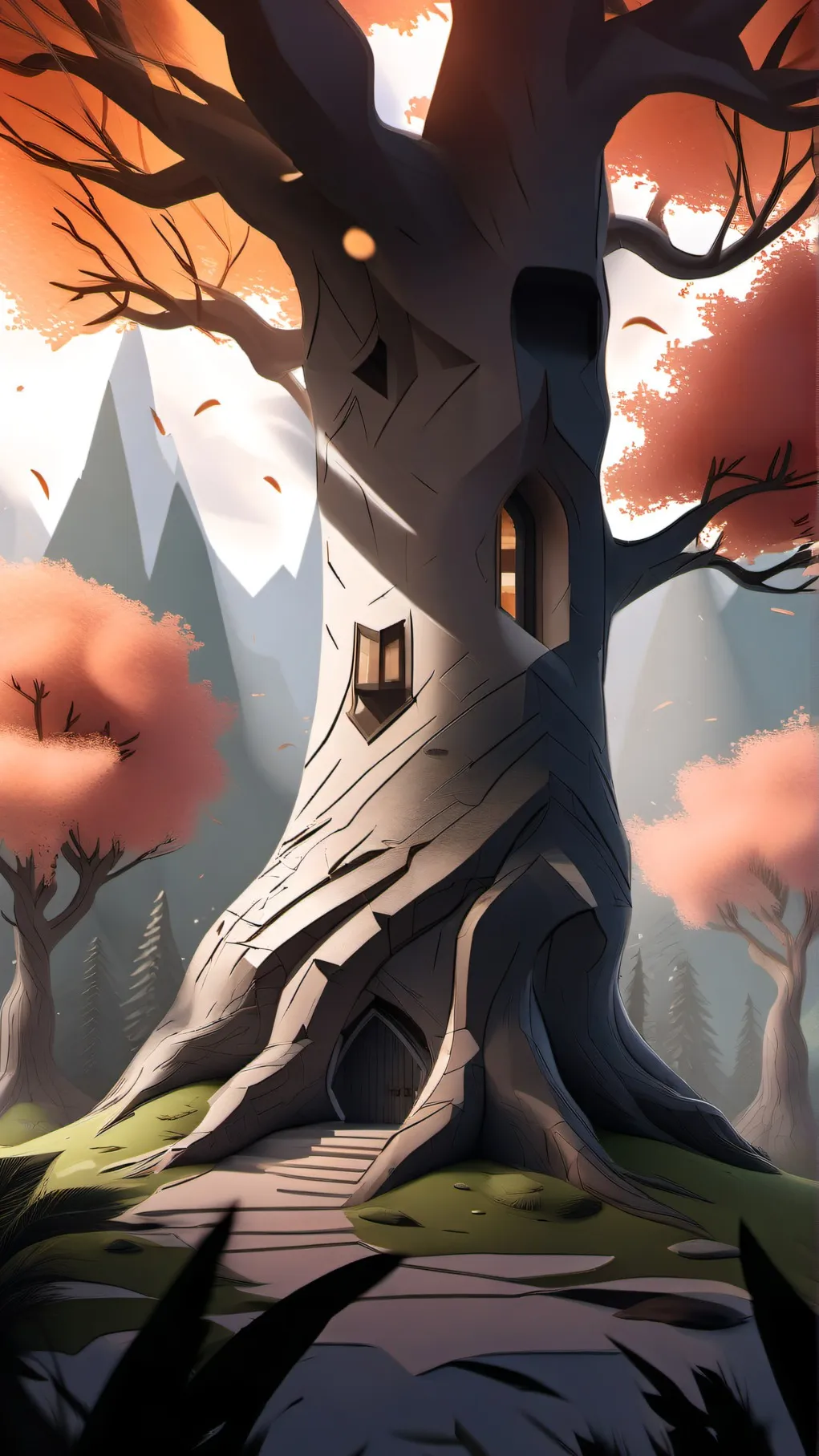 ai character: tree pre fee sahur background