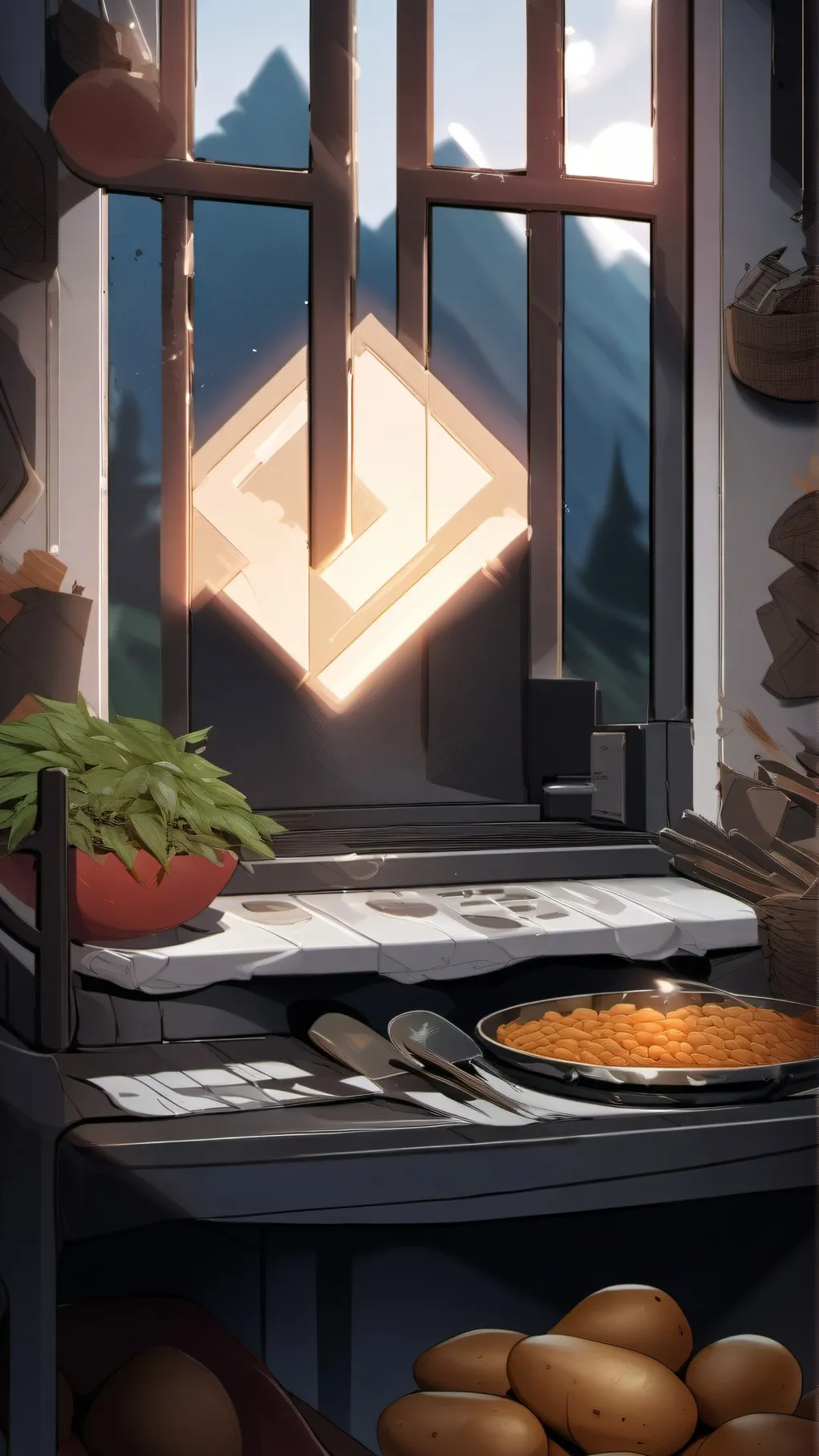 ai character: potatoe x chickenh background