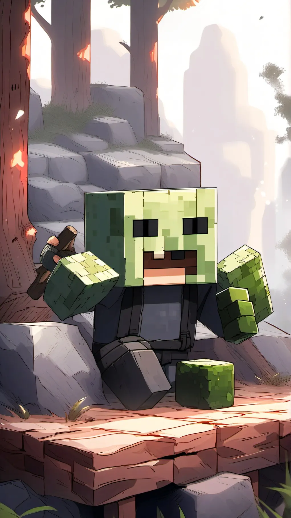 ai character: blue and others background