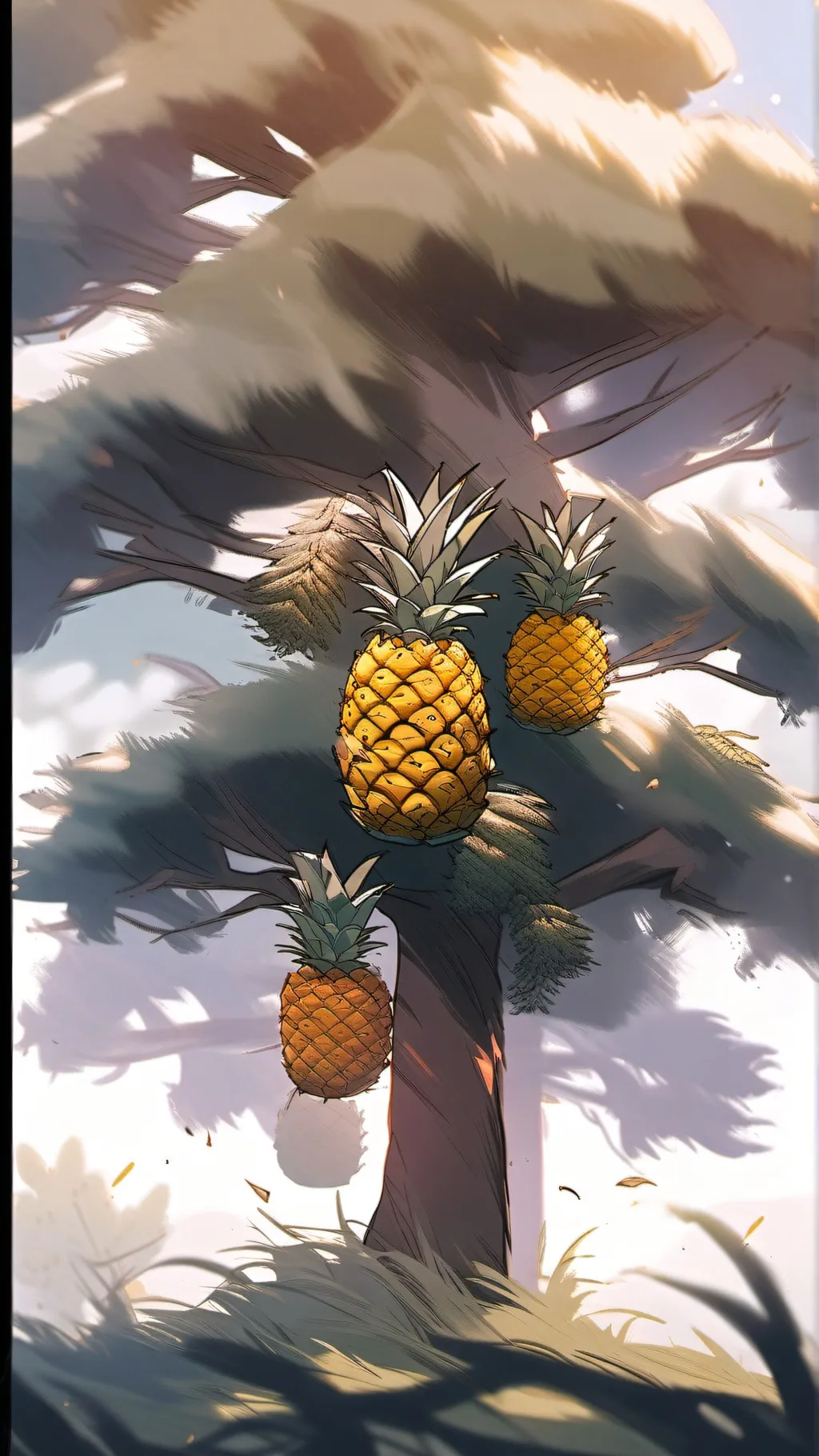 ai character: Pineapple question background