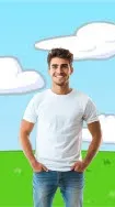 ai character: human in bfdi background