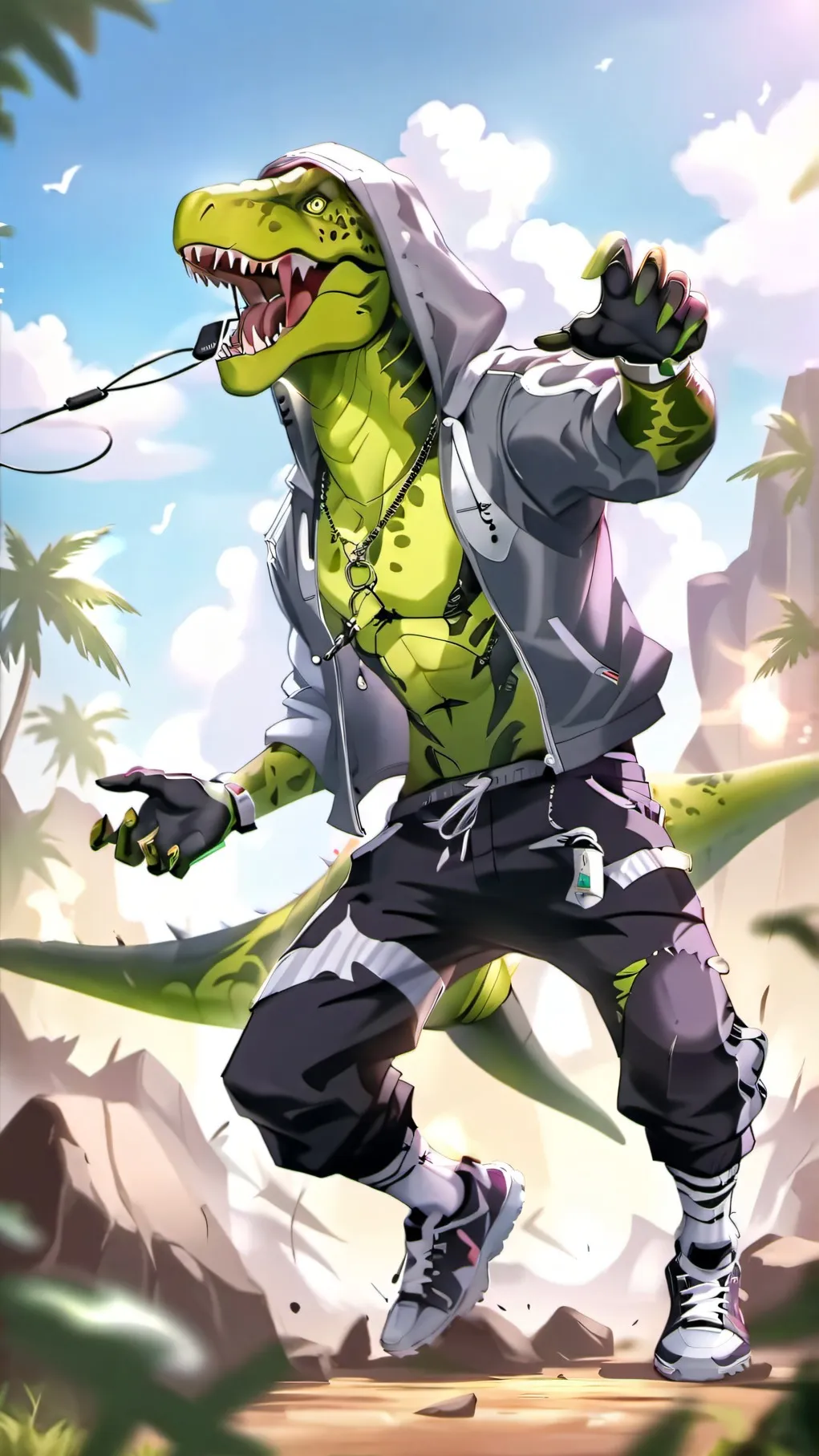 ai character: Rapper Rex background
