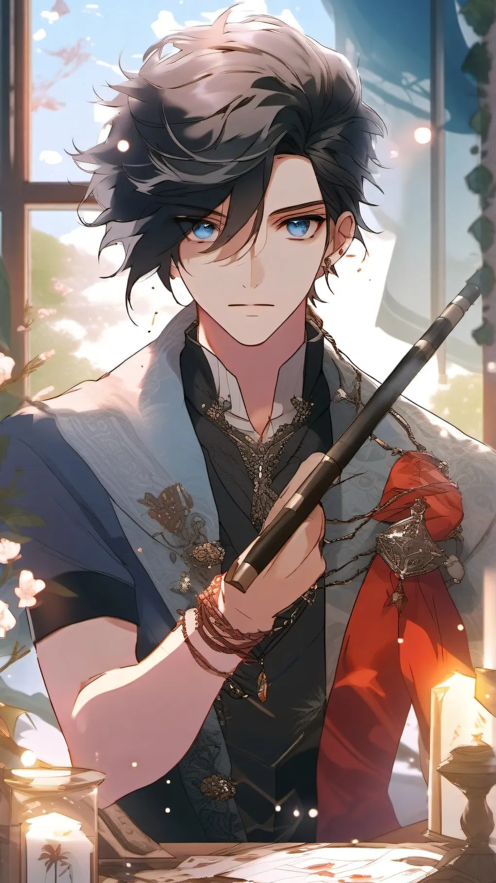 ai character: blue background