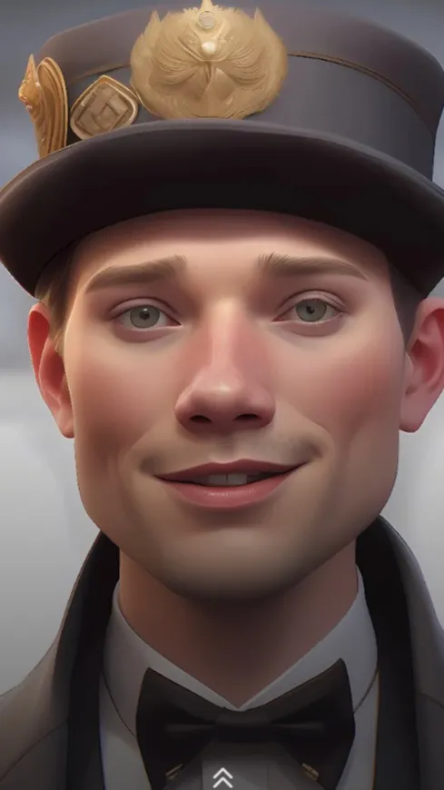 ai character: John pork  background