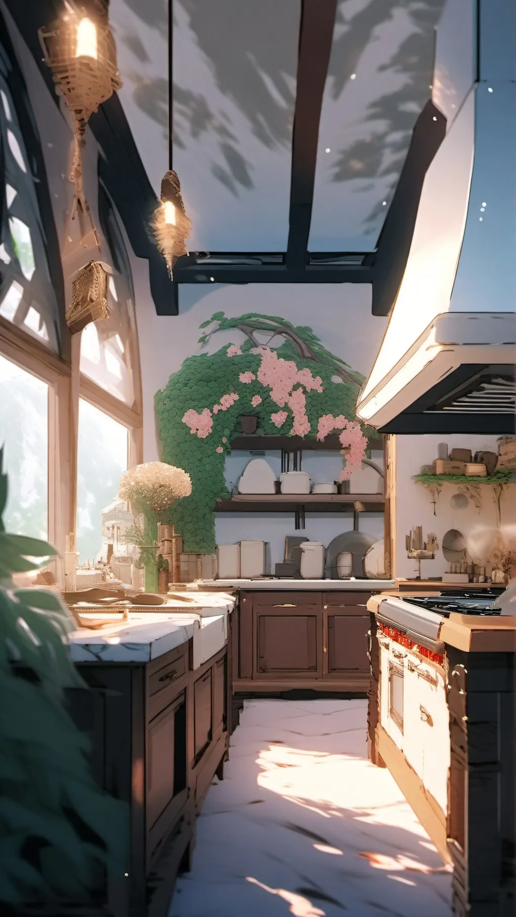 ai character: kitchen chahos- background