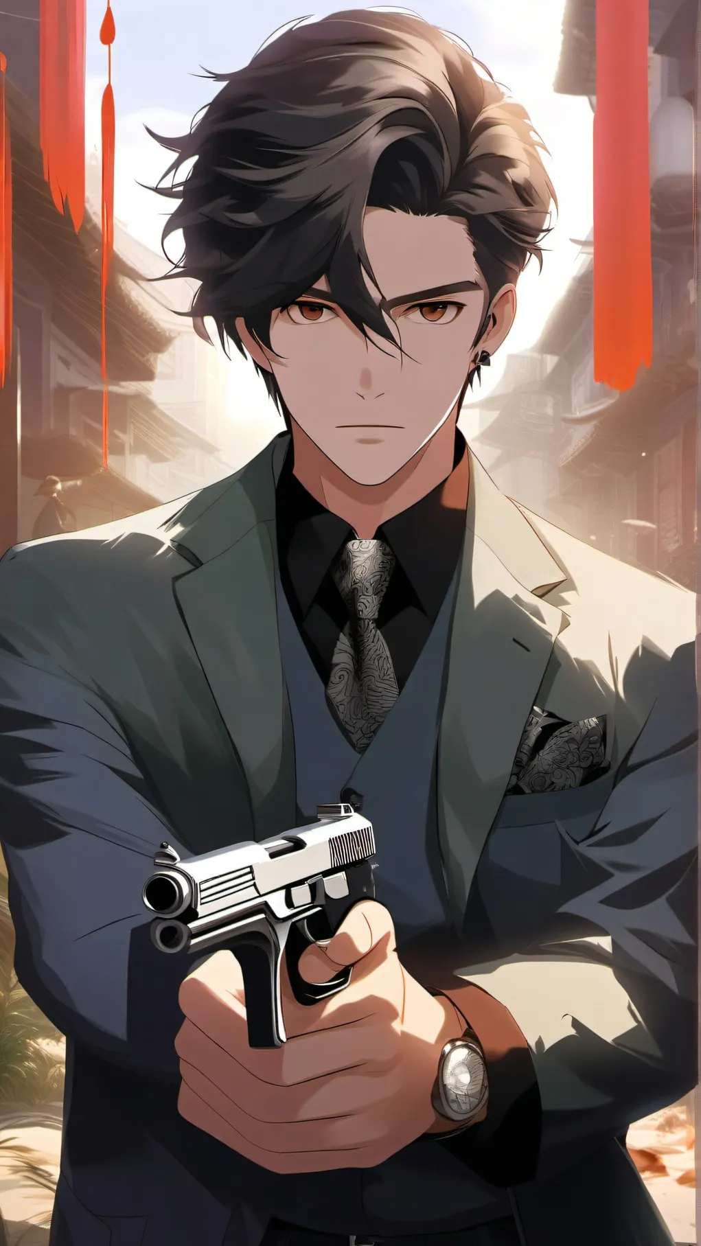 ai character: Shades background