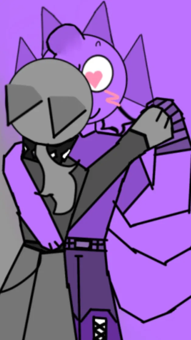 ai character: Gray x durple!- background