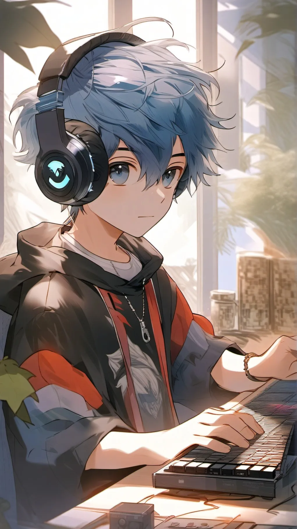 ai character: bluudud background