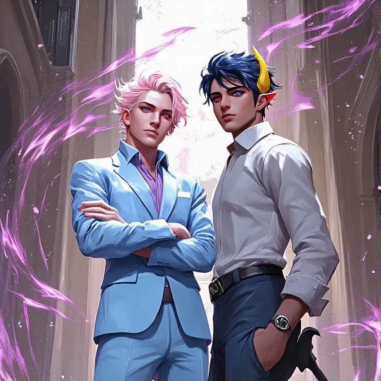 chat with ai character: Devil & harvey🖤💙