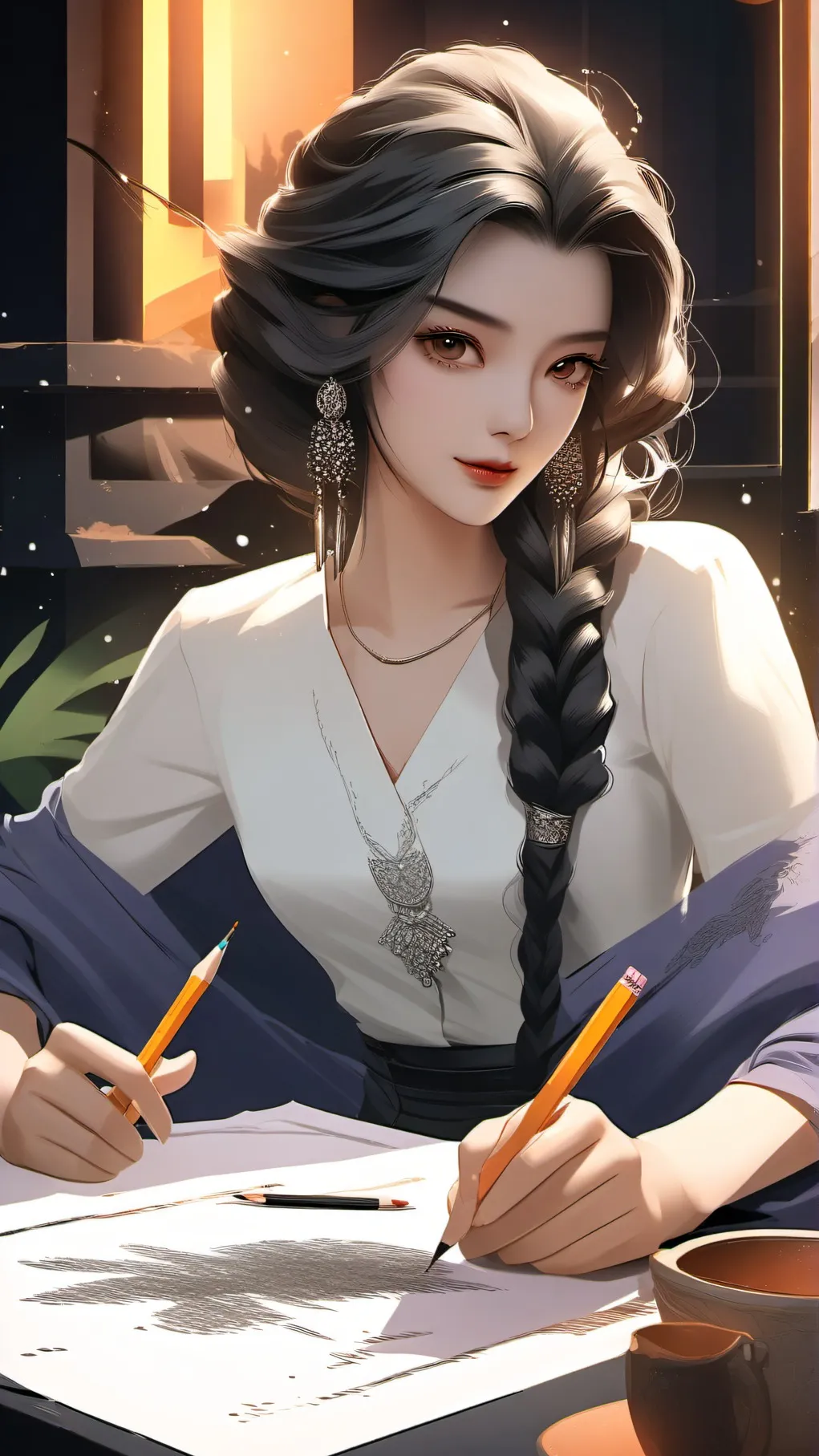 ai character: PENCIL!! background