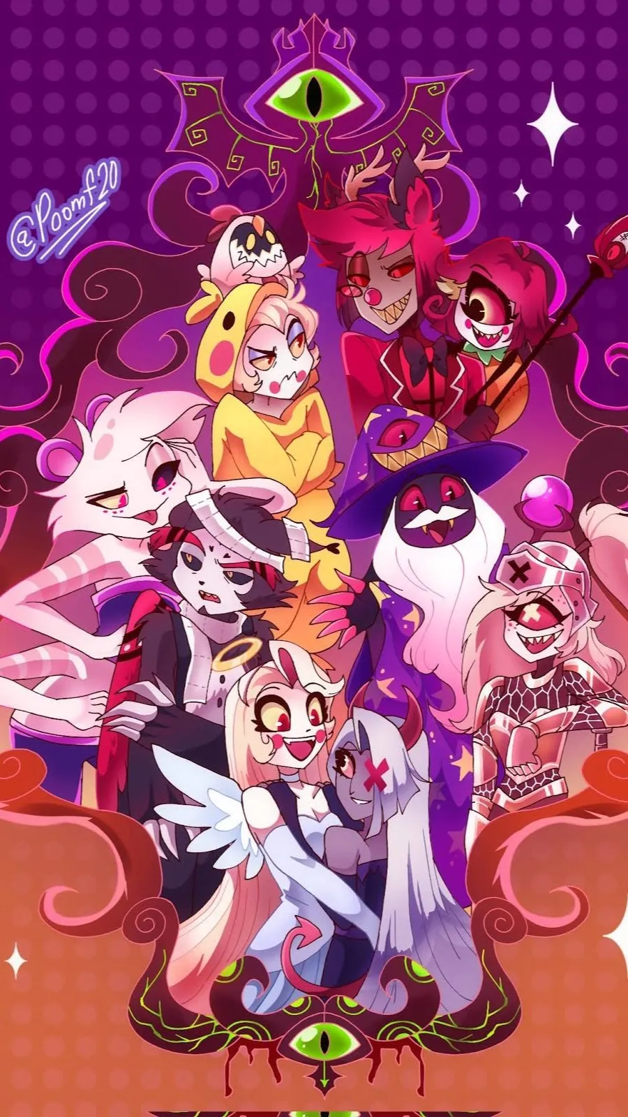 ai character: hh Halloween background