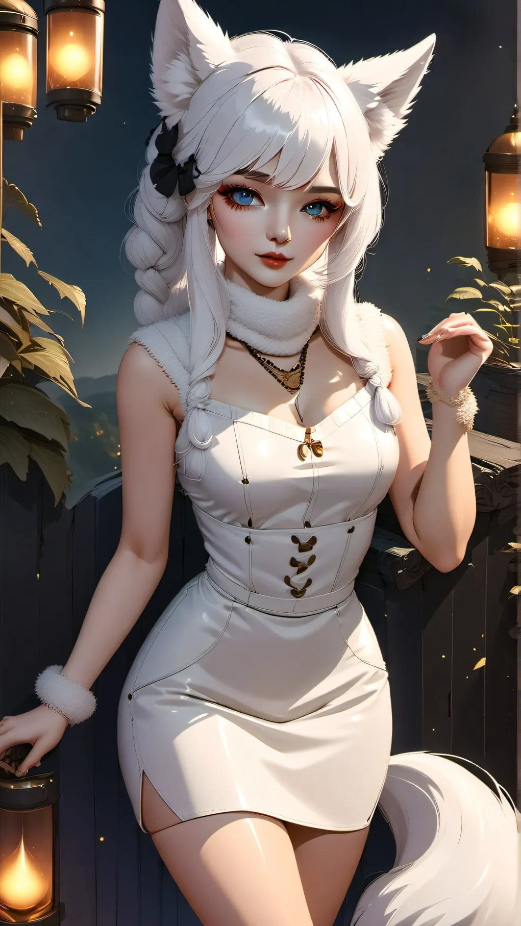 ai character: MHA Artic fox background