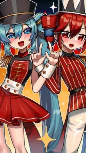 ai character: Miku & Teto background