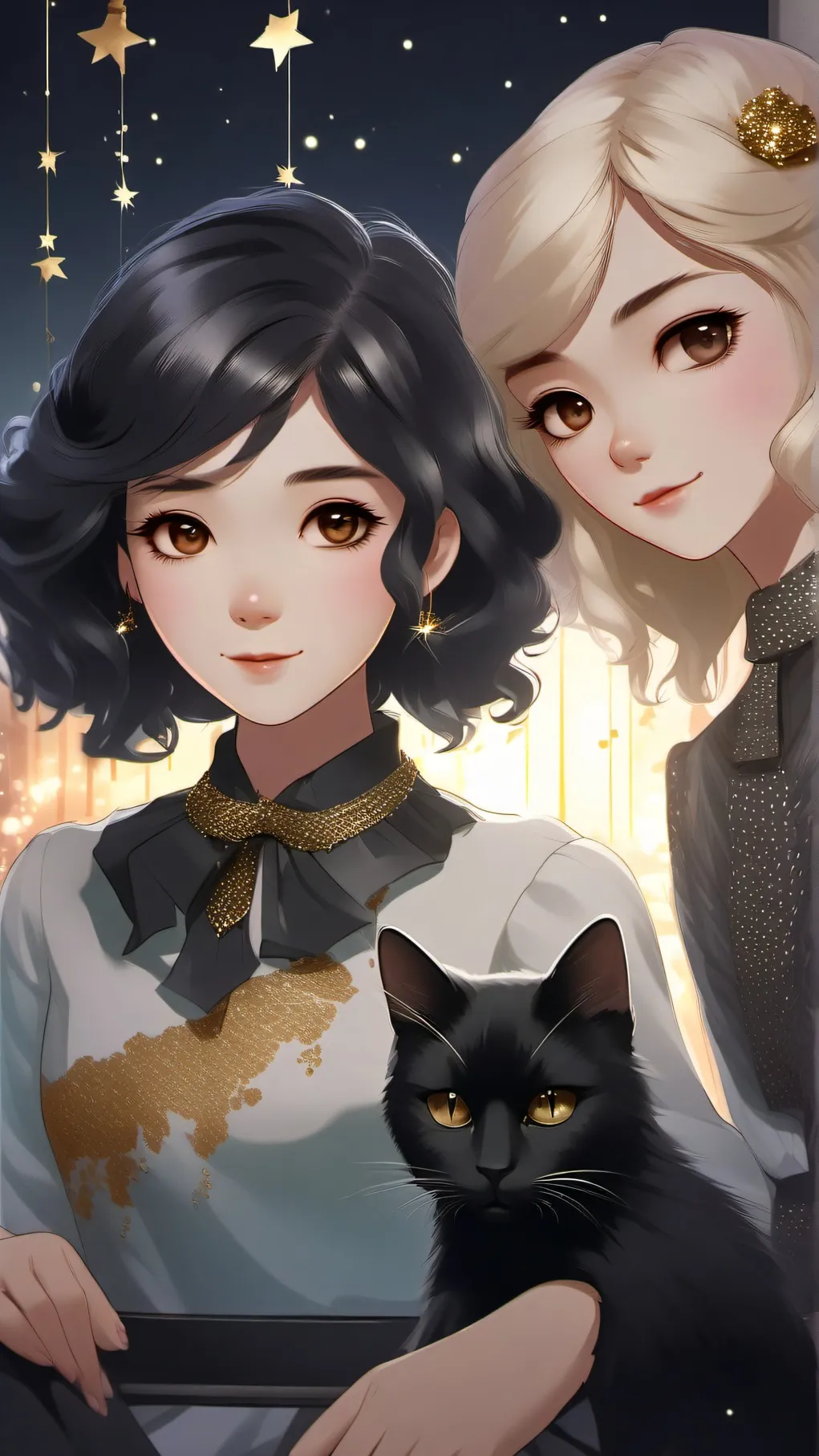 ai character: Light and Night background