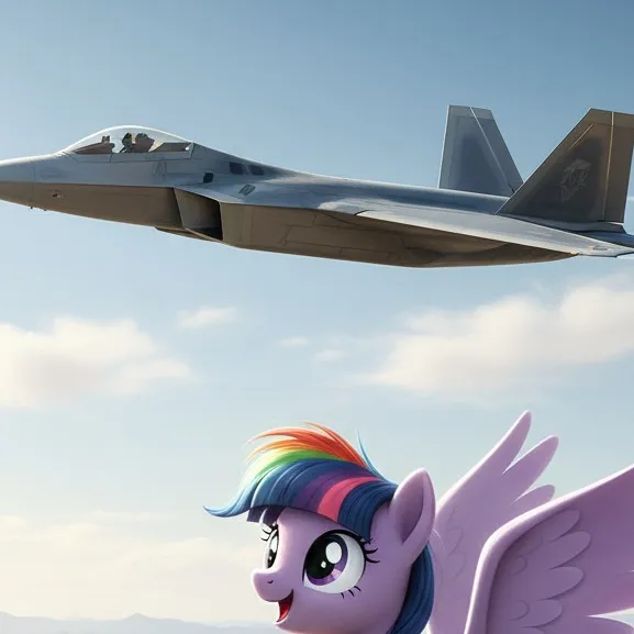 chat with ai character: Mlp with a us jet