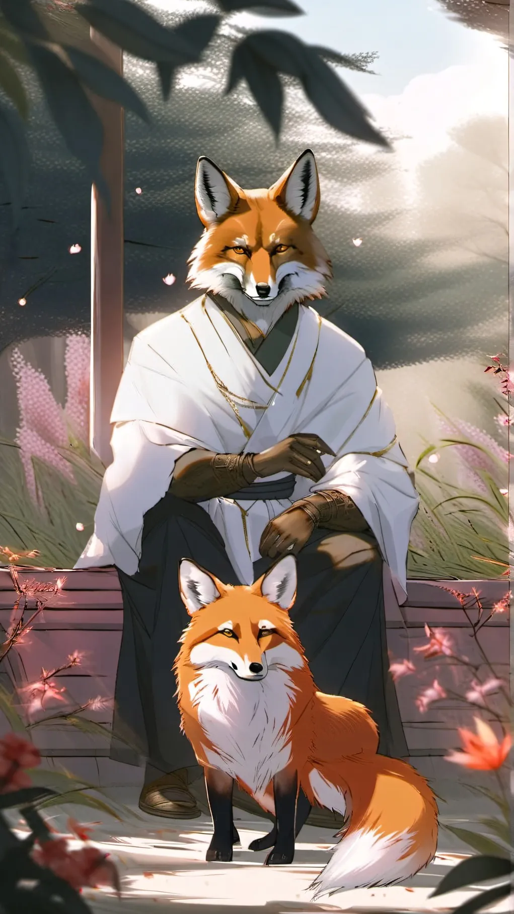 ai character: weird fox guy background