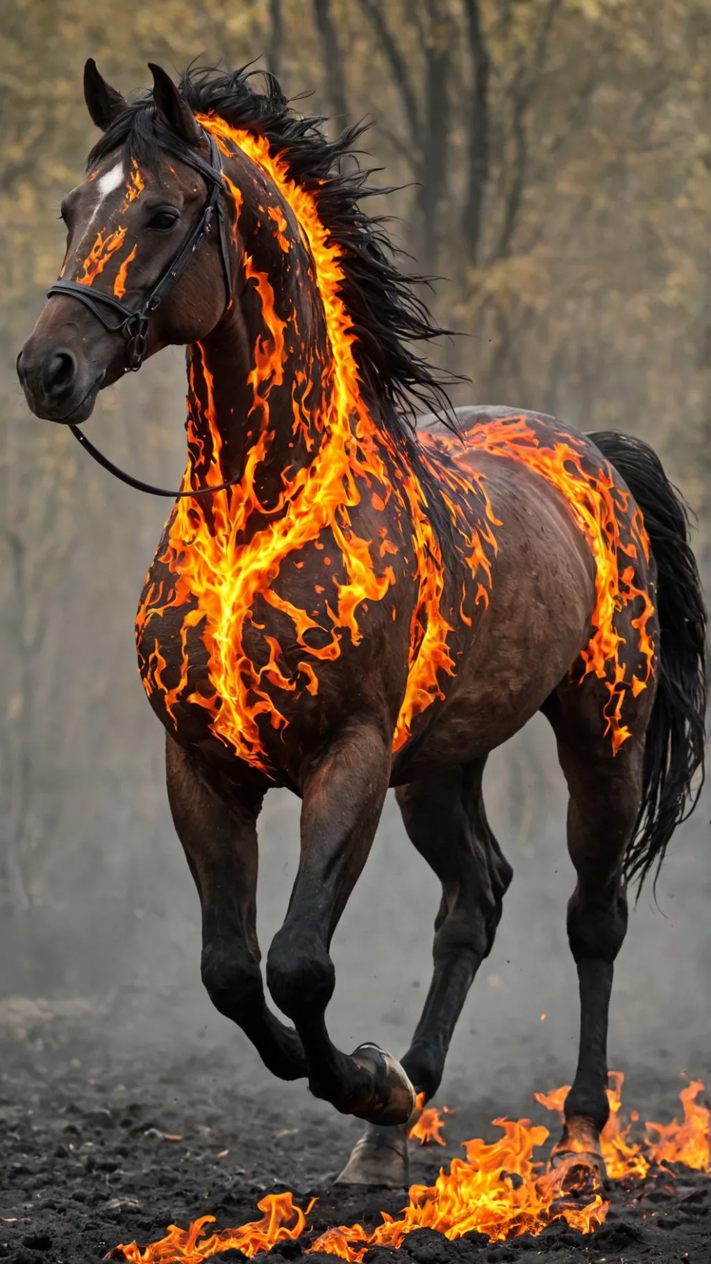 ai character: Flame background