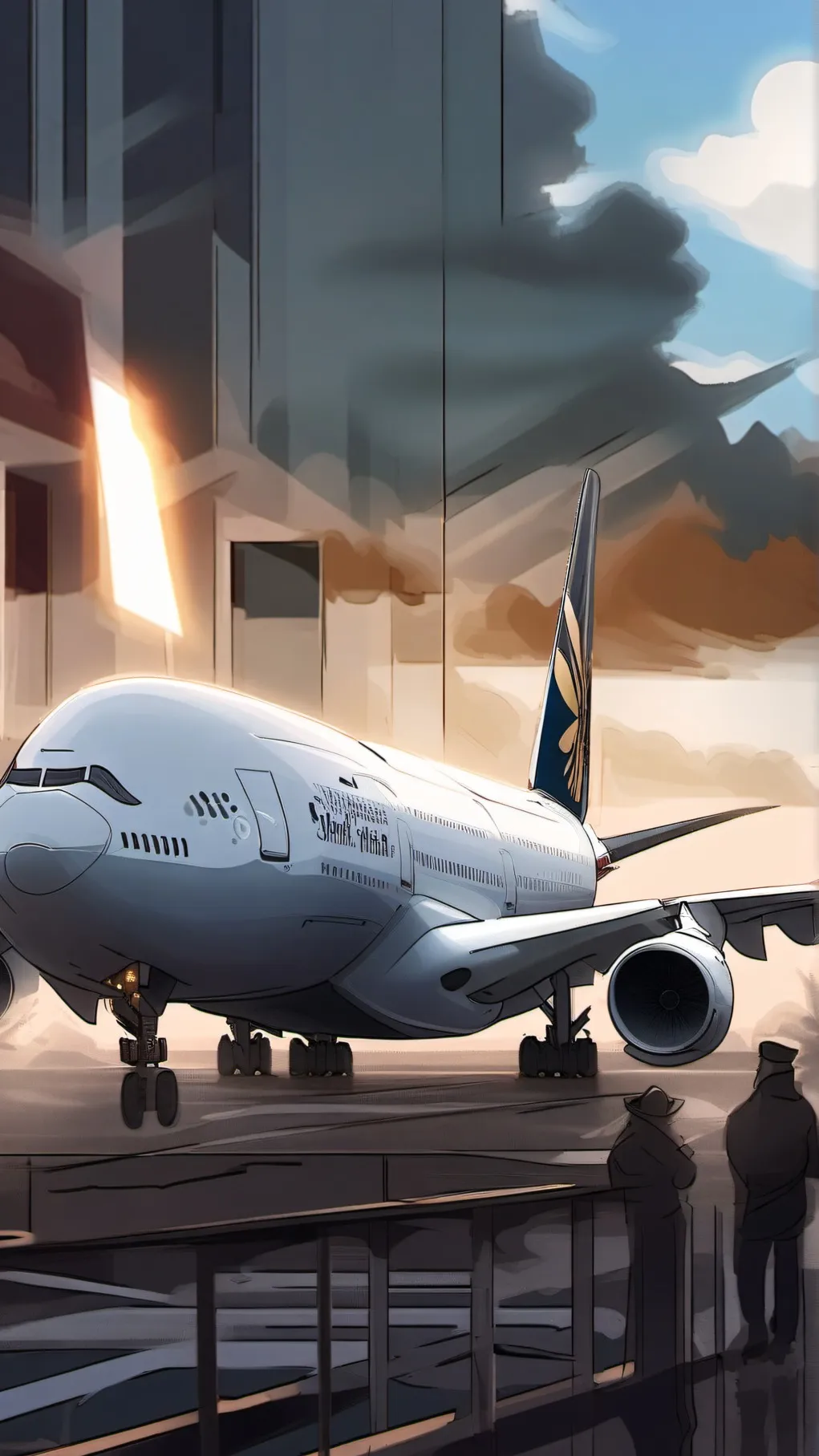 ai character: airbus a380 background