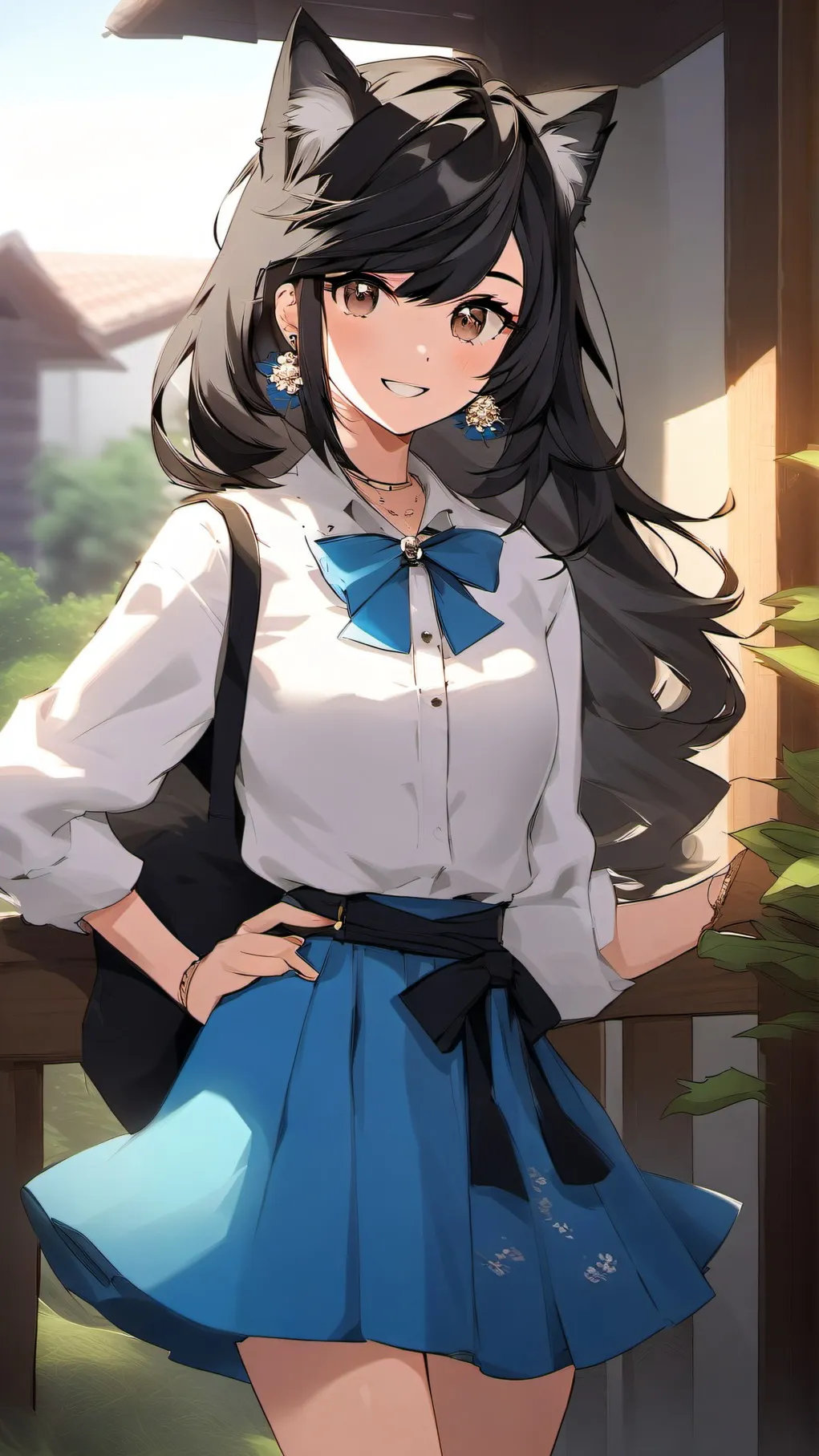 ai character: Dria 😼💙 background