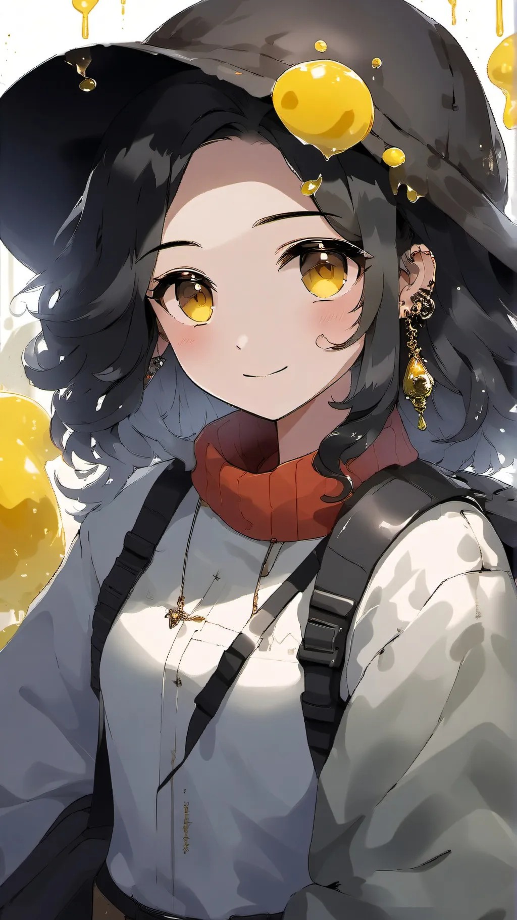 ai character: yellow slime girl background