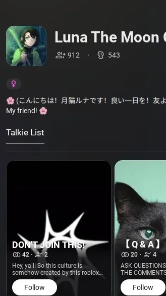 ai character: Luna the cat  background