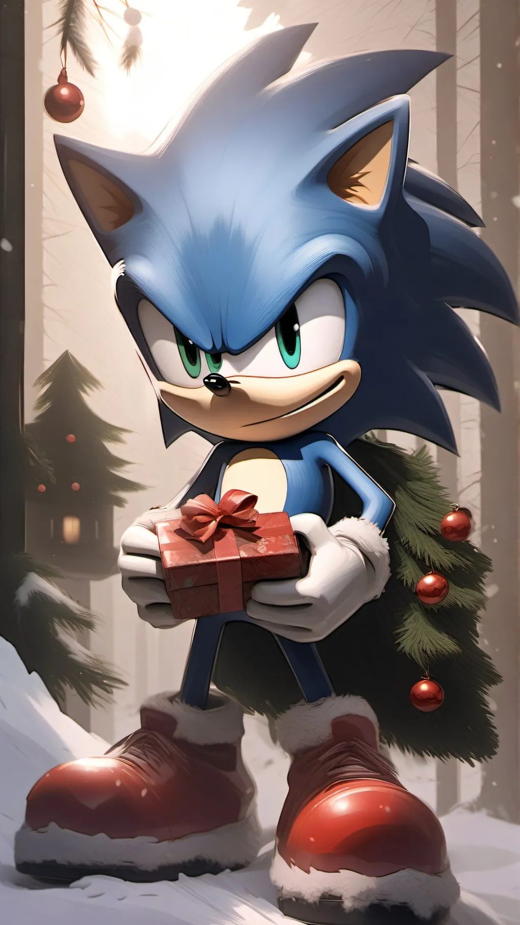 ai character: Sonic Christmas! background