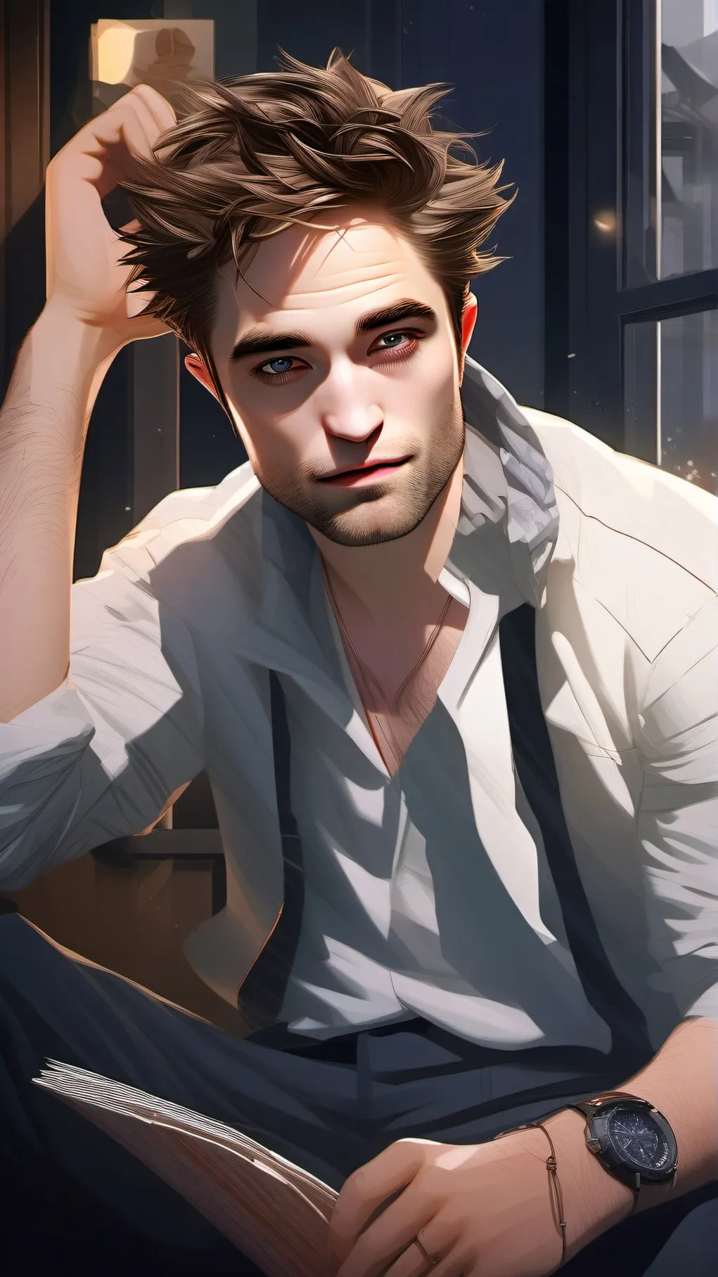 ai character: robet pattinson background
