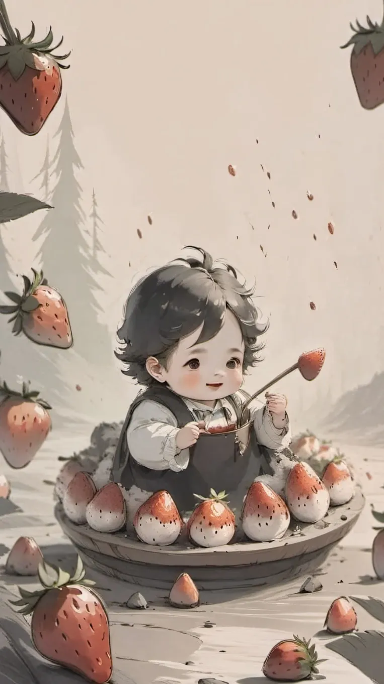 ai character: Strawberry babies! background