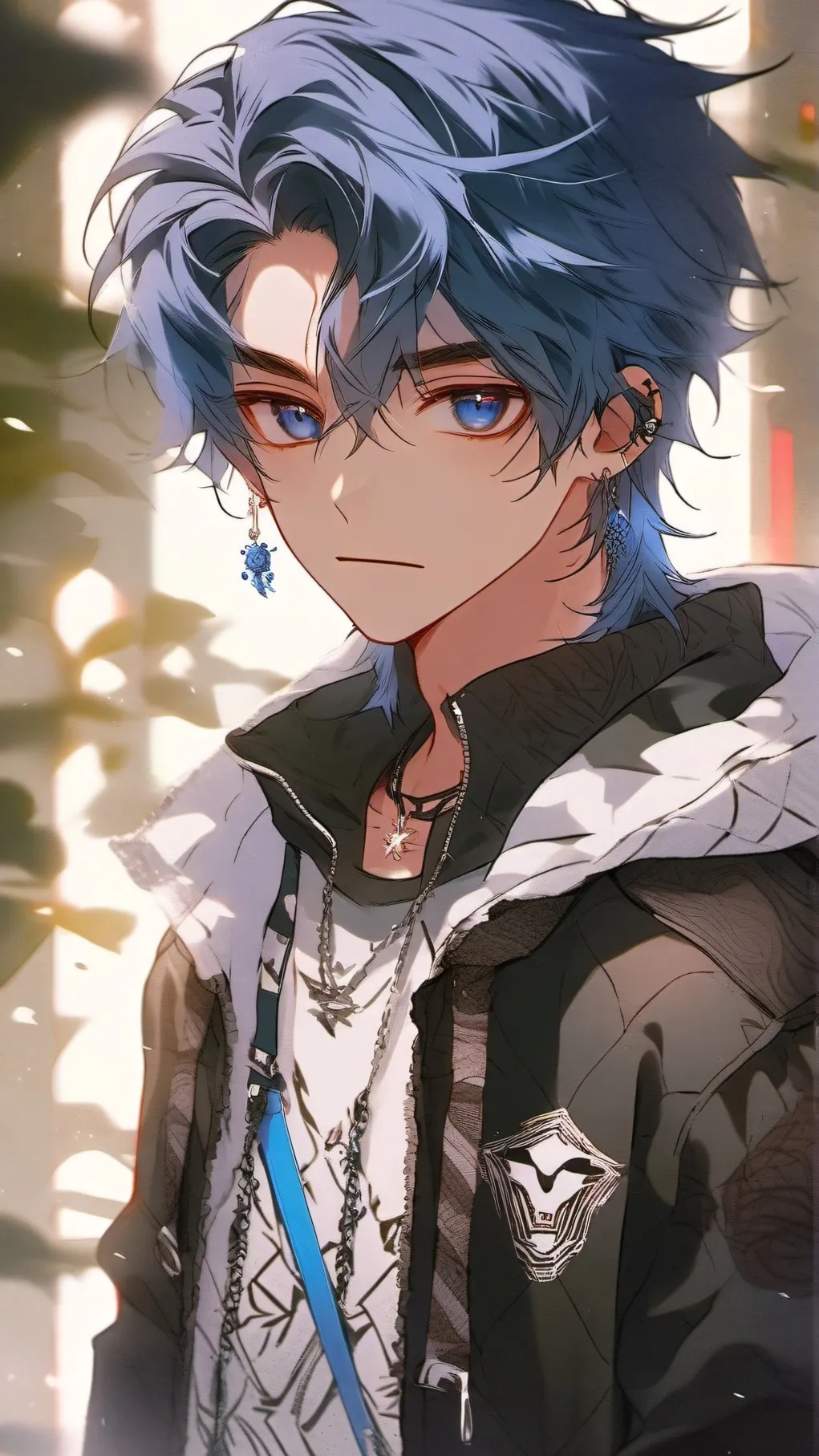 ai character: BLUE MOON twilight background