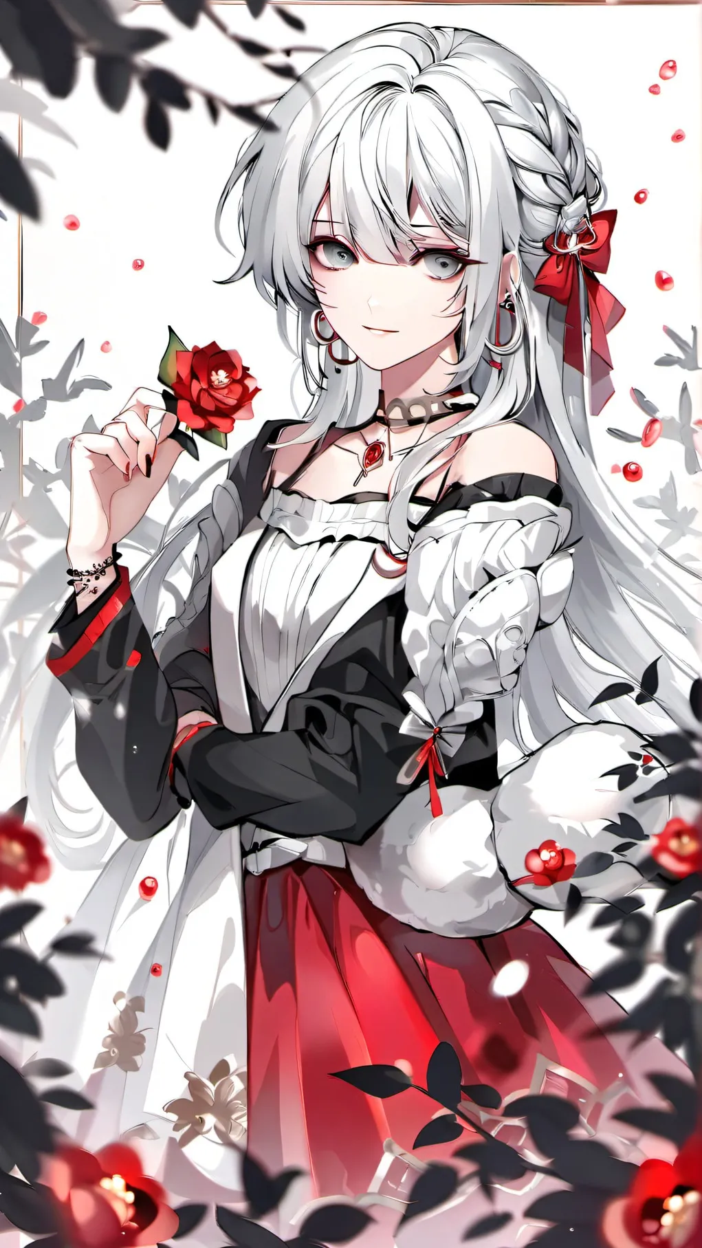 ai character: rose background