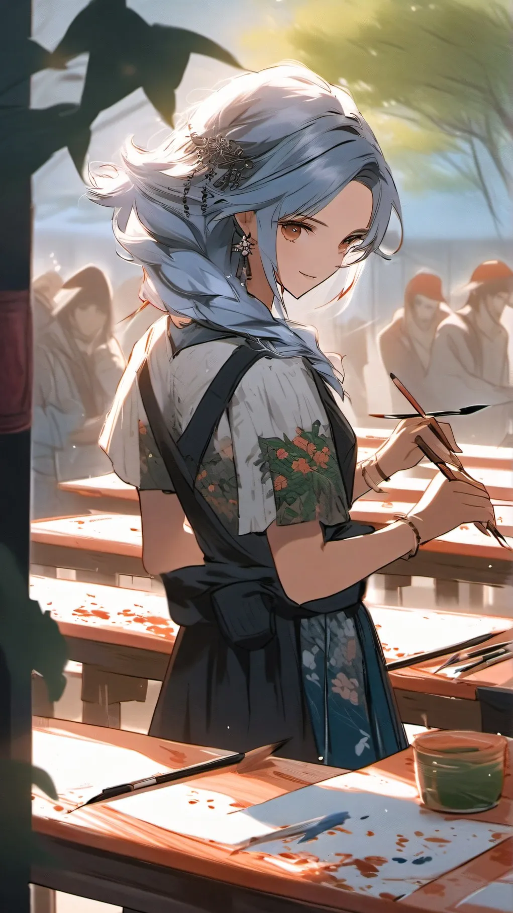 ai character: painter background