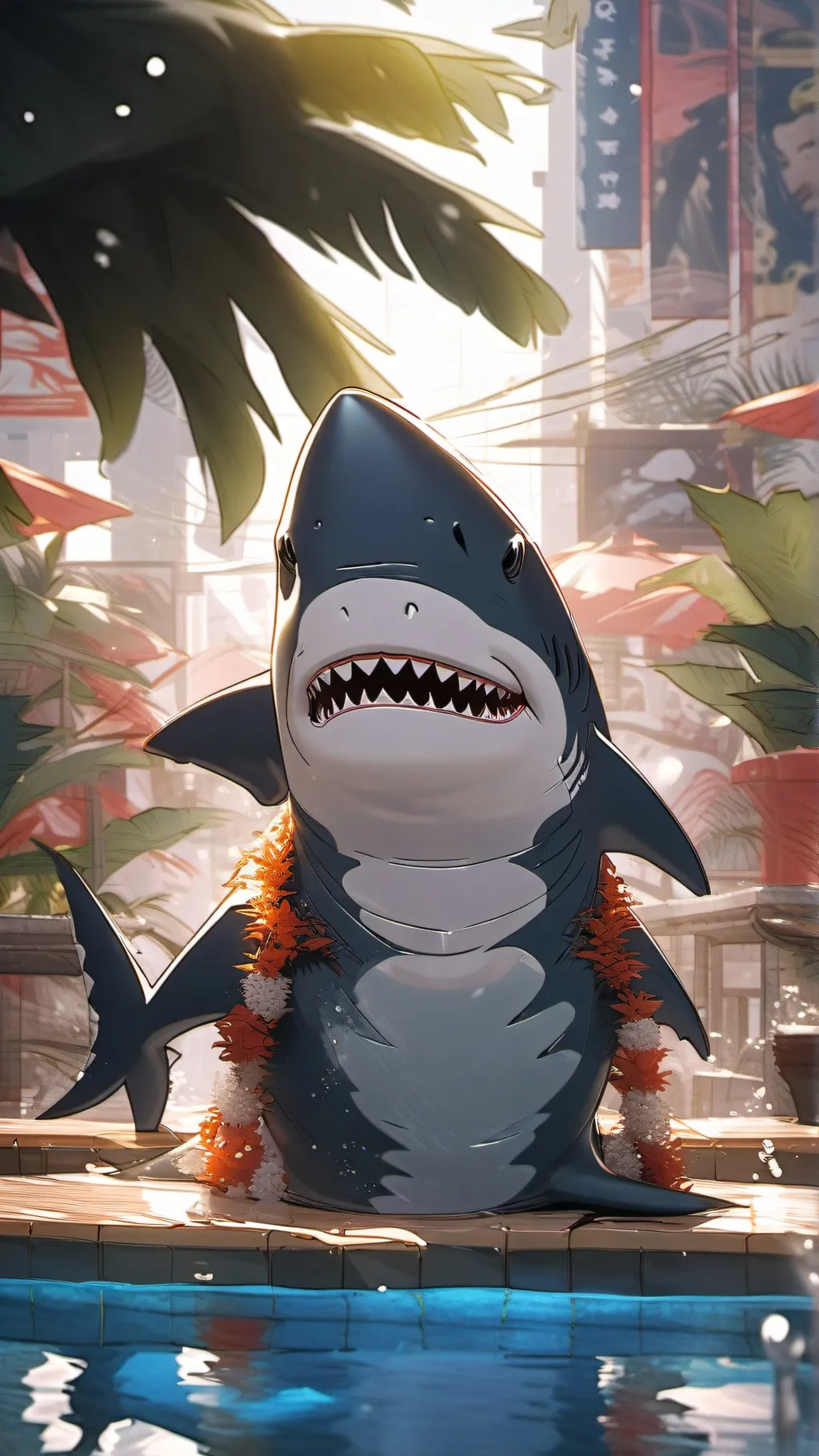 ai character: Cool Shark background
