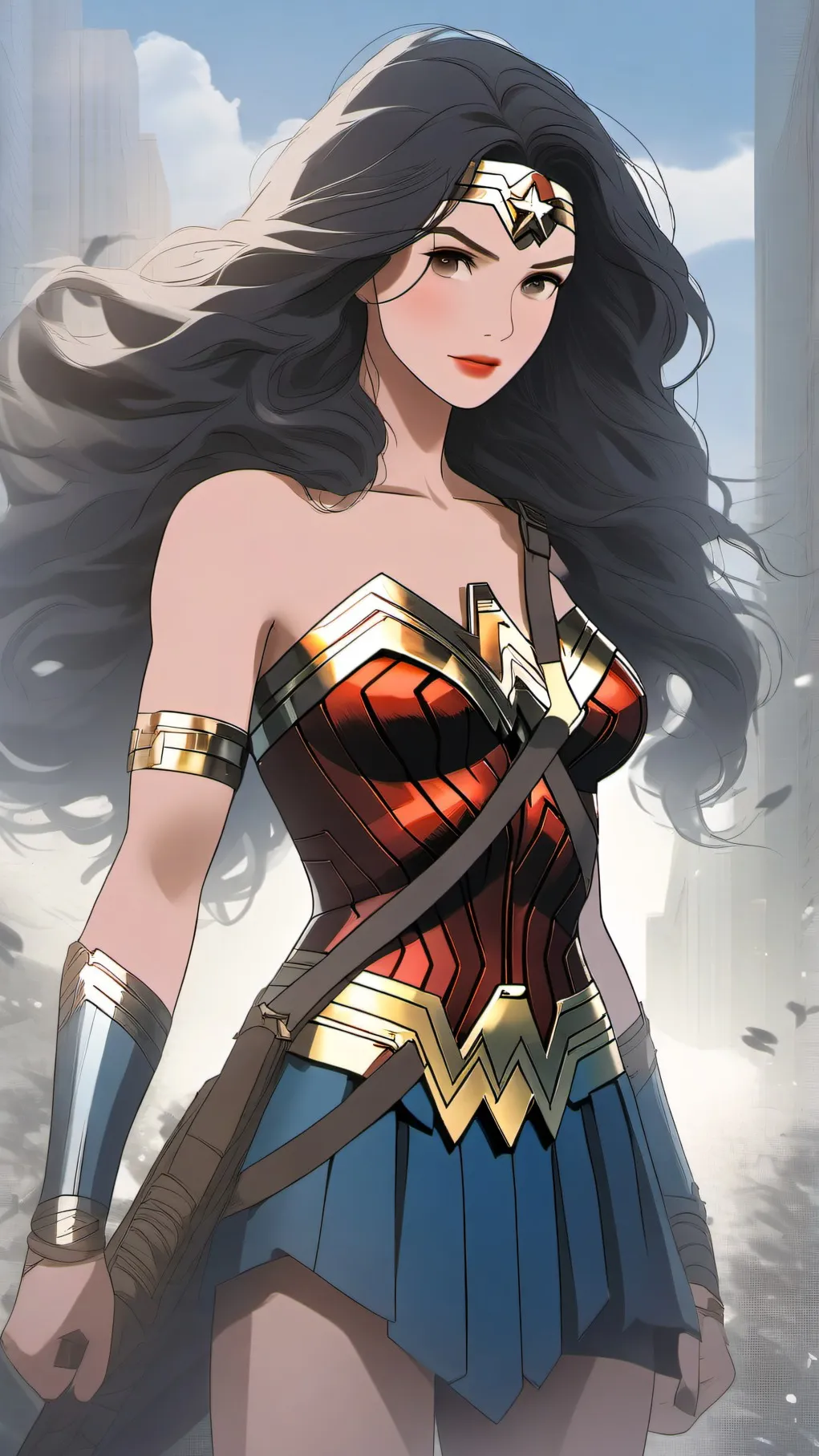 ai character: wonder woman background