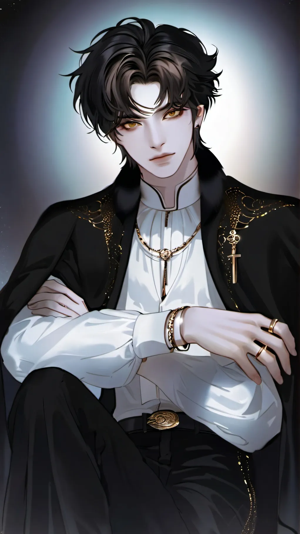 ai character: God of greed  background