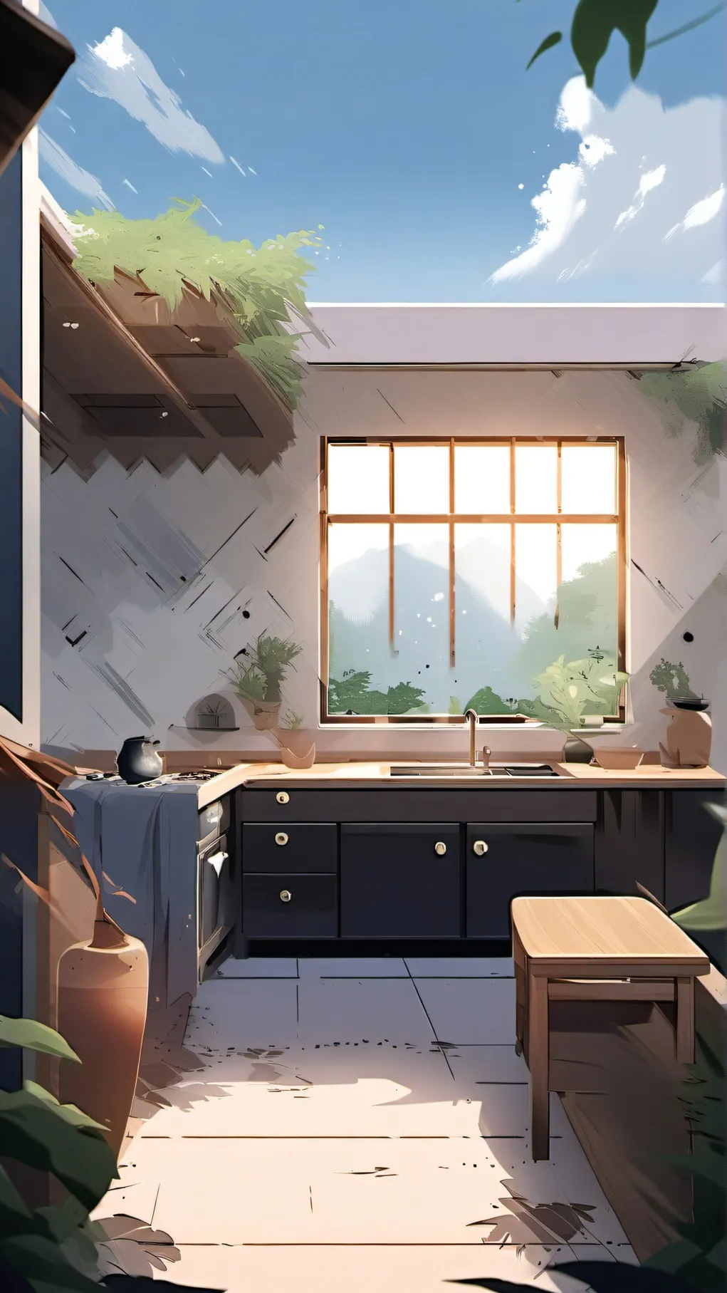 ai character: belly burst horror background