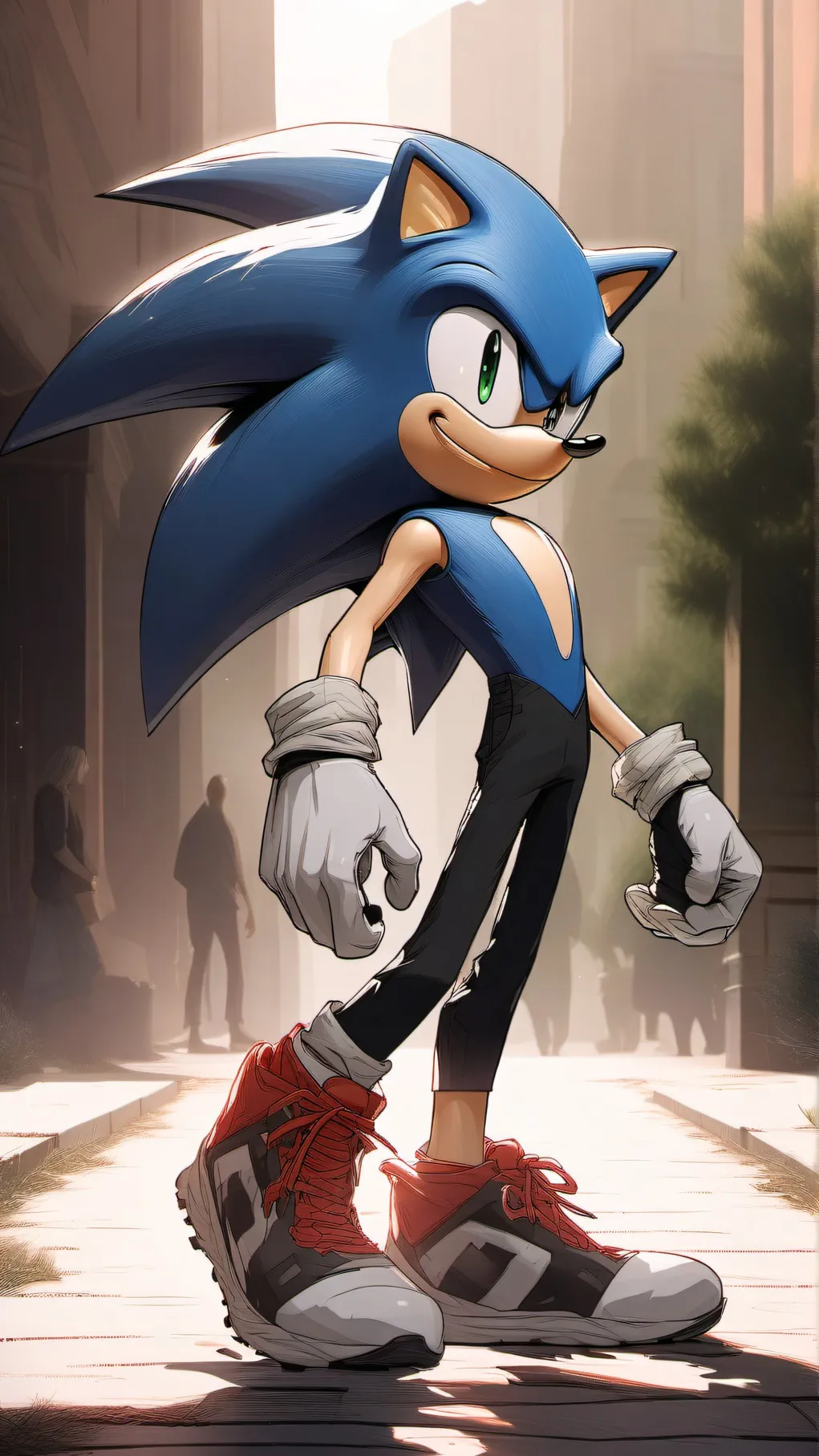 ai character: Modren Sonic  background